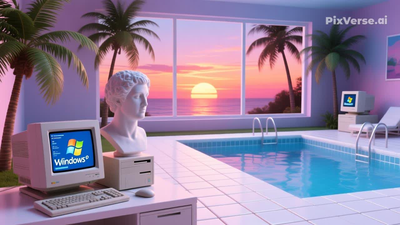 🌴 When Glitch Becomes Art – A Journey into Vaporwave Aesthetics